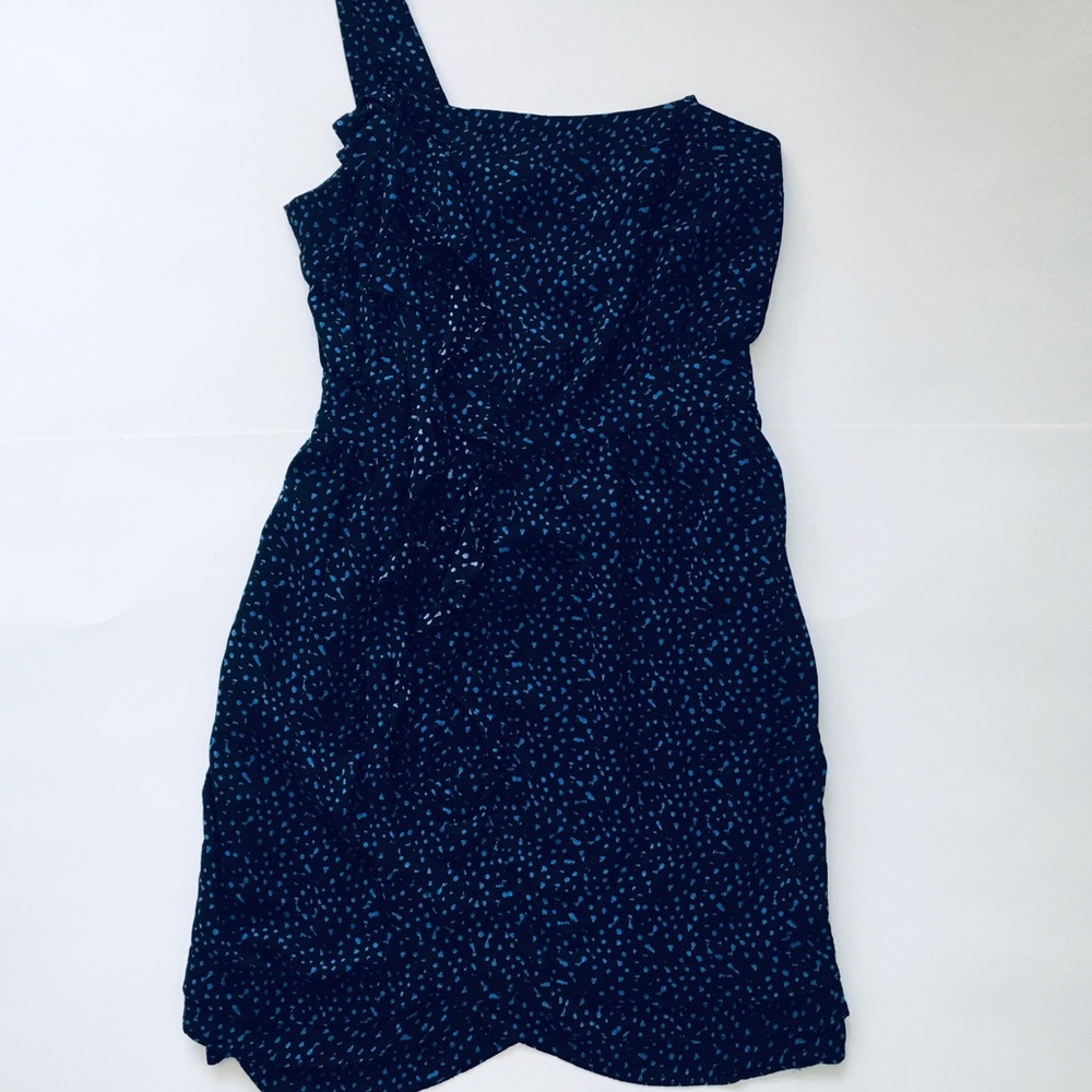 BCBG black and blue asymmetrical cocktail dress